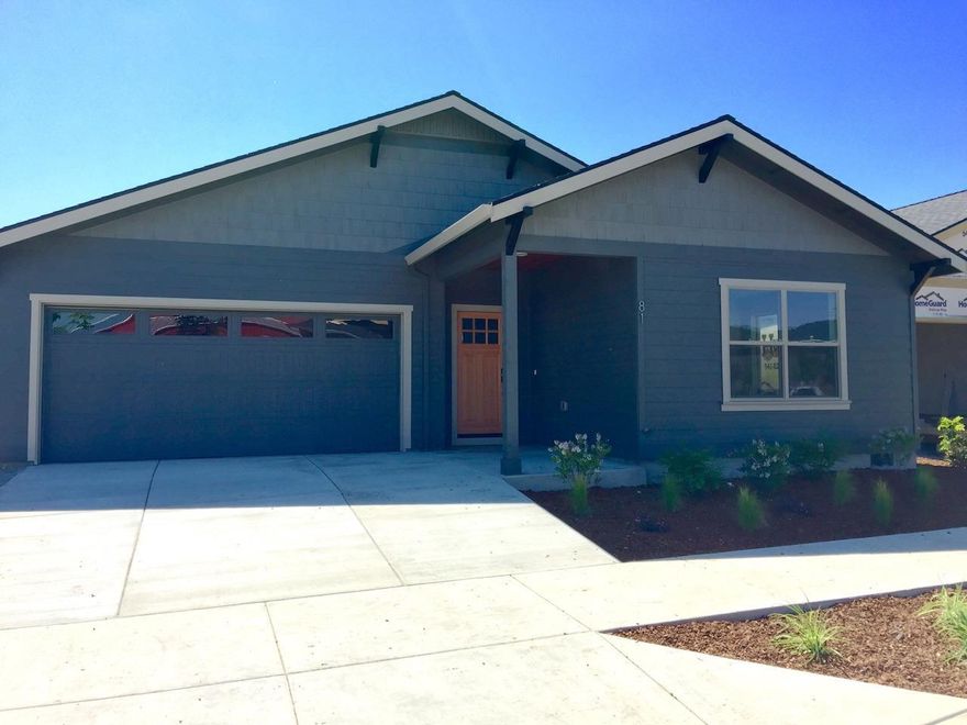 Brand new SINGLE-LEVEL Earth Advantage certified contemporary craftsman home with 3 bedrooms, 2 bathrooms, 1466 sqft and 2-car finished, attached garage in Talent's newest subdivision - William Way. Quality amenities include quartz countertops, wood floors, tile shower and tile floors in master bathroom, Moen fixtures, and much more! Located in a wonderful new neighborhood centrally located between the Oregon Shakespeare Festival building and Chuck Roberts Park, this brand new home is only a couple blocks from downtown Talent. Built by Suncrest Homes. The neighborhood will include beautifully manicured open spaces and mature trees that are 10-14 years old.