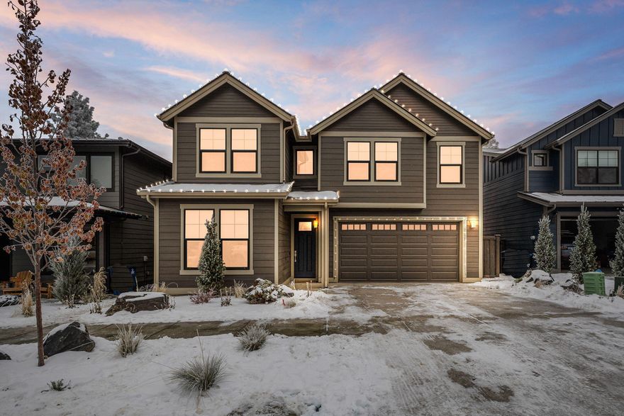 Located in the desired Northwest side of Bend this stunning home is located near shopping, schools, and restaurants. This Northwest Modern style home
features high end finishes throughout. Enjoy the impressive kitchen which features custom cabinets, slab quartz countertops, and stainless steel appliances. This home provides an open floor plan, an impressive primary suite featuring large walk in closet, tiled shower, and double vanities. Upstairs you will find two bedrooms as well as a large bonus room that can be used as a bedroom. Another room downstairs could also serve as an office or den. Home is Earth Advantage Certified and built by Stone Bridge Homes NW. Come enjoy the best of what the Bend Oregon life style has to offer!