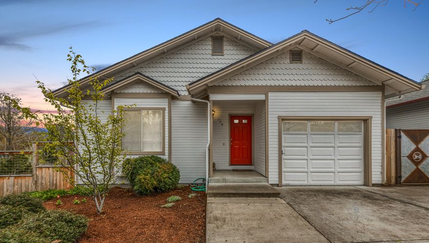 Amazing location, just blocks from Lithia Park, The Plaza, Shakespeare Theaters and the Ashland Co-Op. Newly created bonus room can be used as an office or 3rd bedroom (the layout is more like a 3-bedroom home). New roof, new HVAC with HEPA air filtration system (including air scrubber and air filter), several new appliances, plus a new fence with custom gate. Beautiful corner lot has many mature plantings and borders a shared community pathway for extra space and privacy. Mountain views from the house and yard.