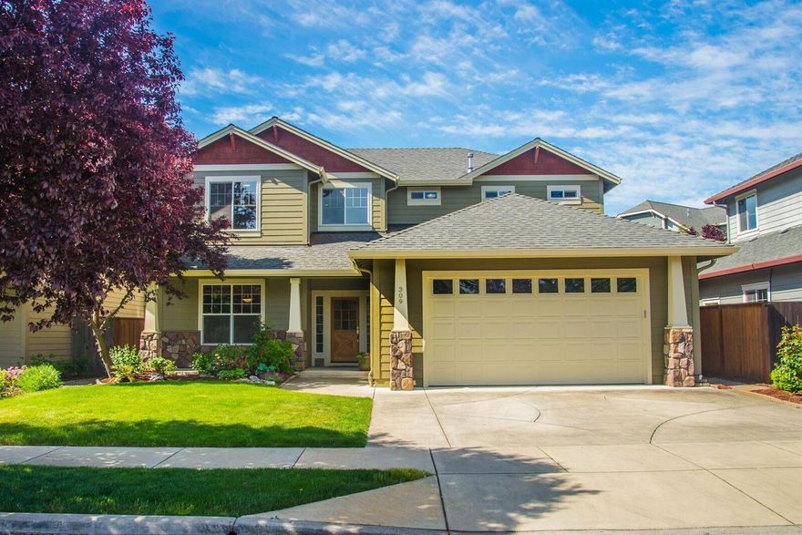 A charming, newer 2-story home with great curb appeal. There are 4 bedrooms, all on the upper level. The large formal dining room on the main level is to the left of the front door; there's an informal eating area open to the kitchen/great room with fireplace. Another nook between the kitchen and laundry room is currently set up as an exercise room, but could make a cozy office. The two-car garage is accessed from laundry room. The backyard is fully fenced and private and has a nice-sized deck. With almost 2500 square feet there's room to spread out. Bike and walking trails are nearby.