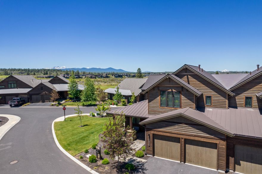 Rare opportunity to own a highly sought-after Triple Knot townhome on a corner lot in the coveted Tetherow Golf Community. This well considered floor plan offers ease and flow of indoor /outdoor entertaining with a covered paver patio, spacious grass area and lovely mountain views. Main level features include a stunning great room with floor to ceiling windows, dining area, gas fireplace, gourmet kitchen with quartz island, private office (could be used as a 4th bedroom), lovely master suite with spa like soaking tub, dual vanities & walk in closet, powder bath, & laundry room off the 2-car attached garage. Upstairs offers (2) en suites with separate soaking tub and walk in tiled shower, & stunning mountain views. Social membership to Tetherow is required. The quality and attention to detail is evident throughout this townhome. Buyer is responsible for all membership and transfer fees. Seller does not have a golf membership. Tenant occupied w/90 day notice to vacate upon ratification.