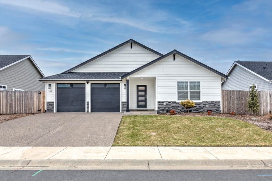 Illinois Valley's Premier Subdivision. Built in 2020 this home is 1712 sqft. Located on Pomeroy View Dr lot #31. Custom finishes including leather granite counter tops, upgraded water resistant engineered flooring, upgraded carpet, stainless steel appliances, including a wine fridge.  Farmhouse kitchen sink, window treatments, front and back landscaping, coffered ceilings in the primary bedroom, fully tiled primary shower. 9' ceilings in the garage, with 8' doors and a finished epoxy floor.  The back yard is fenced and much more. Pomeroy River Estates is a local hidden Gem with highly desirable river access for swimming, fishing below the dam and enjoying the mountain views. This community is close to town and has that peaceful country feel. The community also offers a secured RV parking area for your recreational storage needs.