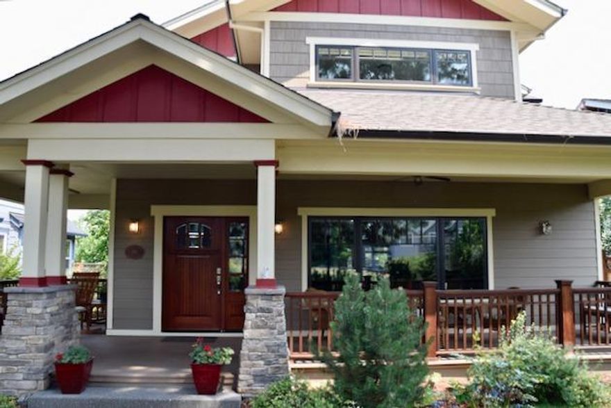 Pasedena bungalow architecture built by Asher homes in 2009 w/seven gables. Designed for current owners, w/ each detail carefully chosen. Open floor plan, yet distinctly separate rooms creating flow and privacy. The exterior features a wrap around front porch w/ ceiling fans, a dining porch from kitchen, plus a meditation porch off master suite. Custom features include: 10 ft classical boxed ceilings w/ tapered columns, gas fireplace bench hearth w/ rock surround and 6ft mantle, Shaw plank laminate floors or faux slate flooring downstairs and Shaw carpet elsewhere, granite countertops in kitchen and solid core doors throughout (see attached docs for custom detail). 2 full master bedroom suites, plus a den w/ custom casework desk has possibility of being a 3rd bedroom. Oversized 2 car garage with custom built cedar door and true paned glass. Energy star/ Earth Advantage certified home. Dual zoned HVAC, drip irrigation, pre plumbed for solar addition. A simply heavenly home.