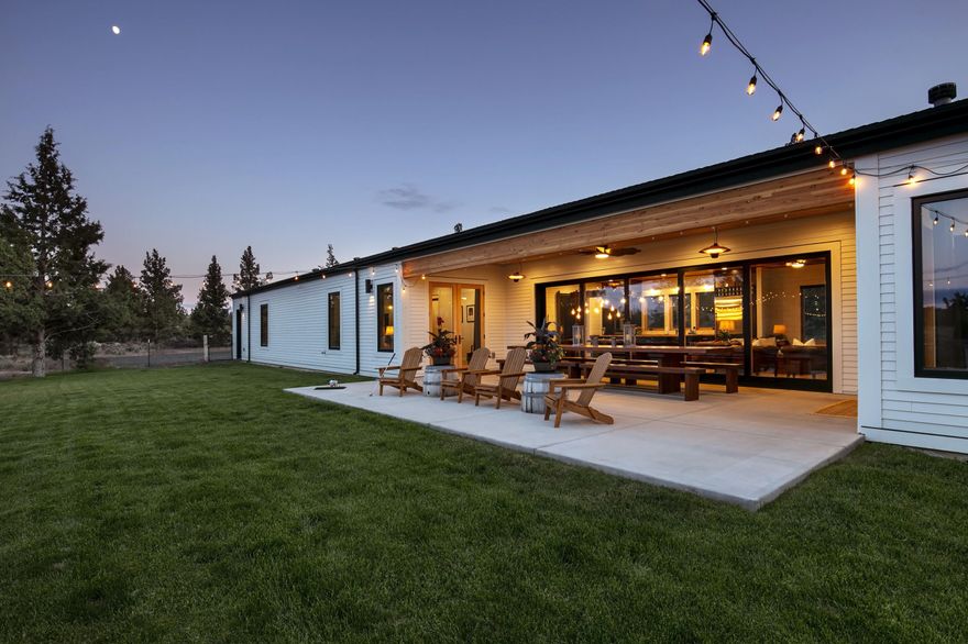 Discover this stunning 2,678 sq ft Custom Scandinavian Farmhouse nestled on 7 acres, meticulously crafted by Fortress Group, Inc. This single-level gem boasts 4 bedrooms, including 2 primary suites plus an office, and 3 ½ baths. Flooded with natural light, the kitchen features ample butcher block countertops, soft-close cabinets, a 12-foot island w/breakfast bar, premium Café stainless appliances, and walk-in pantry. The great room showcases T&G Pine Ceilings, Wood Burning Fireplace, Oregon White Oak floors and seamless indoor/outdoor living with the 24' wide sliding doors. Entertain under the covered patio and create lasting memories around the fire pit or in the inviting hot tub. With a 3-car garage offering direct access to the laundry room, convenience is key. Located mere minutes from Eagle Crest and Downtown Redmond, and just an hour from Mt. Bachelor, this haven offers unmatched recreational opportunities amidst serene surroundings. This home checks all the boxes, welcome home!