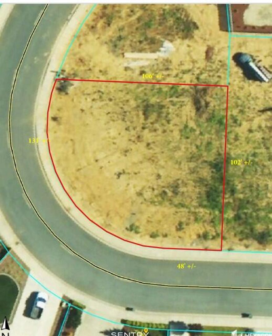 Nice larger corner lot, .23 of an acre, with City services in a newer pride-of-ownership neighborhood.  Land Only. Boundary shown in aerial picture is approximate.