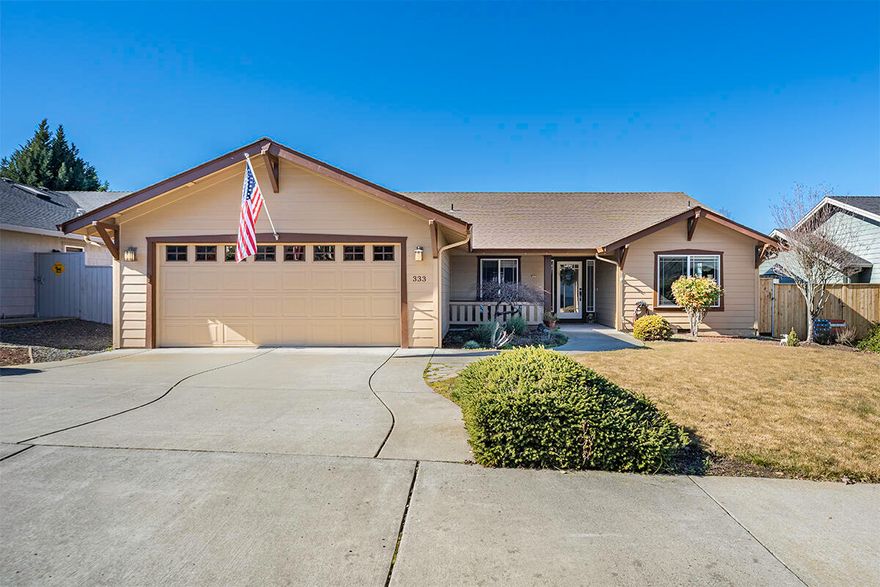 Ready for its next owner! Come and see this beautiful 3 bedroom plus an office home featuring 2 full bathrooms, over 1900 sqft,, high vaulted ceilings, an open floor plan and so much more! Larger yard features views of the mountains and a peaceful sitting area. Inside there is hardwood flooring, carpet in the living room and bedrooms. Upgraded appliances and lots of daylight! Truly a well taken care of home in a fantastic neighborhood! Don't miss out, tour it today!