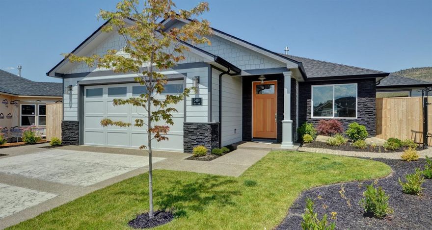 Custom home built by CA Galpin view now will be complete and cleaned in two weeks. This 3 Bed 2 Bath has a great modern look and many features including 10 foot ceilings, gas fireplace with floor to ceiling tile, granite throughout, lots of cabinets, pantry, large island, engineered wood flooring, spacious Master and Master Bath, wifi garage door opener, fully landscaped (still in process). This is the newest home in the Cedar Landing Community in East Medford (formerly Cedar Links Golf Course) a new progressive neighborhood with a proposed 2.91 miles of trail and over 20 acres of open space