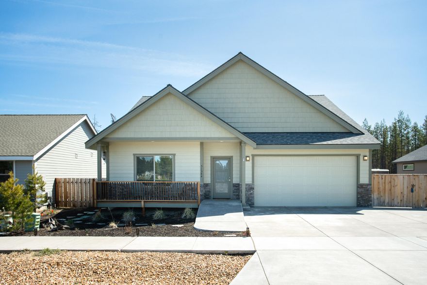 Beautiful home in the Wheeler Park neighborhood of SE La Pine. With 1,626sqft of living space, this 3 bedroom 2 bath house feels nearly brand new. Designed with accessibility in mind, you'll appreciate the ease & openness you will feel as you enter the home. Passing the first two bedrooms, you then move into a large & spacious open kitchen, living and dining area where the gas fireplace and ceiling fan warms the space and brings a nice, comfortable & cozy feeling of being ''home''. Kitchen features quartz countertops, an island/sink area and stainless-steel appliances. Off from the great room is the primary suite, which features vaulted ceilings, a gorgeous tile bathroom and walk in closet. Outside you'll enjoy a fenced in yard area and two concrete patios, one of which has complete hookups including water & electricity for your RV or travel trailer. From the outside in, this well built and stylish home is sure to go quickly. Contact your broker today to schedule a time to tour!