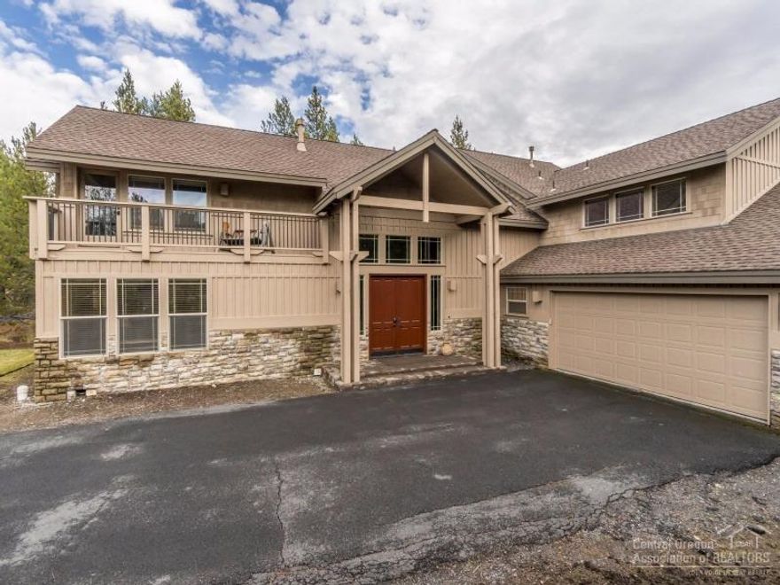 Beautiful lodge-style home on large lot located in Quelah Estates in Sunriver boasts beautiful log accents, stunning grand entrance and rich wood accents throughout. Home features 4 master suites, 5 baths & spacious living room, family room and bonus room making this an ideal retreat for large groups & entertaining. Large open kitchen w/granite counter tops, slate floors & stainless steel appliances. Beautiful furniture package included. Spacious deck with hot tub.