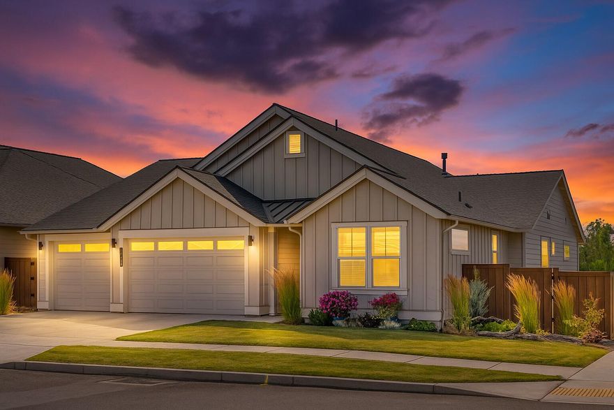 Cascade Mountain views! Perfect for multigenerational living with 3 primary suites! Located on a premium corner lot with a 3-car garage, this home is as move-in ready as it gets—pre-inspection completed and HVAC recently serviced for efficiency and peace of mind. Enjoy a dream backyard oasis with expansive paver patio, tranquil water feature, artificial lawn, maple trees, and year-round outdoor living space. Inside, upgrades include a remodeled kitchen pantry, custom primary closet with built-ins, reclaimed shiplap accents from a 100+ year-old Wyoming ranch, custom fireplace mantle, and premium shutter window coverings. Experience resort-style amenities in Petrosa—pool, hot tub, clubhouse, splash pad, trails, and fitness center—without the crowds or hassle. Perfect as a multigenerational home, luxury second home, family home or convenient lock-and-leave. Direct access to Pine Nursery Park. Back on market through no fault of home or sellers!