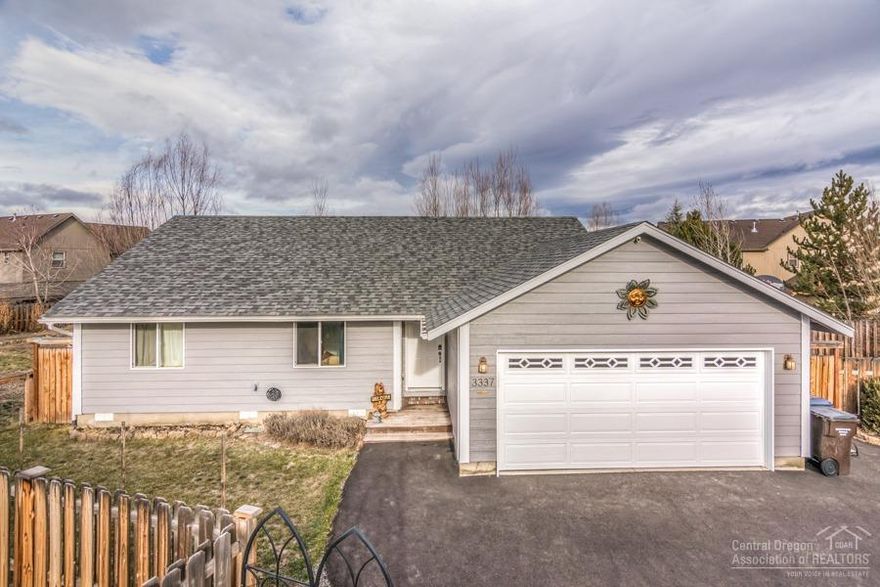 Welcome home! If you've been looking for a single level home on a huge lot in Redmond this is the one! This three bedroom, two bathroom home sits on a .30 acre lot with a fully fenced back yard. You'll love the natural light from the floor to ceiling windows in the great room. The kitchen features an oversized pantry and a large prep space looking into the great room allowing you to be part of everything going on. The nicely sized master has space for all your bedroom furniture plus a large walk-in closet and full bathroom. Step out the back door to a large paver patio and pergola plus a huge lawn, storage shed and paved walkways. The large, paved, private drive offer tons of parking for all your toys.