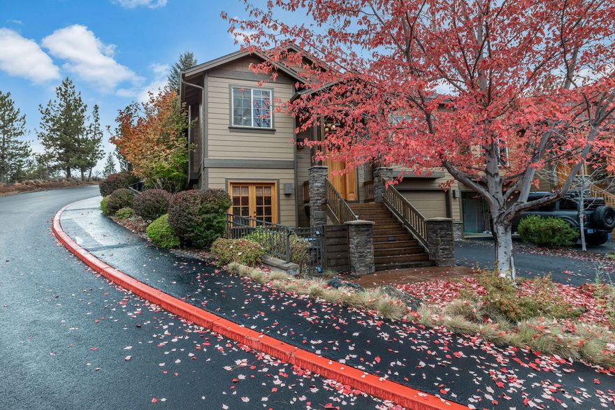 Upgraded townhome in an excellent NW Bend location! Gorgeous kitchen with quartz countertops, Jenn Aire appliances, butcher block island, pantry and a nice nook.  The main level features vaulted ceilings, a stack stone fireplace with beautiful hardwood and tile floors throughout the home. The primary suite is on the main level and features a walk-in tiled shower, large soaking tub, walk in closet, double quartz vanity and sliding door out to the private back patio. The lower level has two bedrooms, a full bathroom with a walk-in tiled shower and a large laundry room.  The 2nd bedroom has a private patio and separate entrance. The 3rd bedroom has additional space for a game room or private office. The garage is extra deep to accommodate storage for all your Bend toys! HOA covers all exterior maintenance, landscaping and gives access to pickle ball courts, tennis courts, walking trails in Awbrey Glen and an optional golf or social membership.