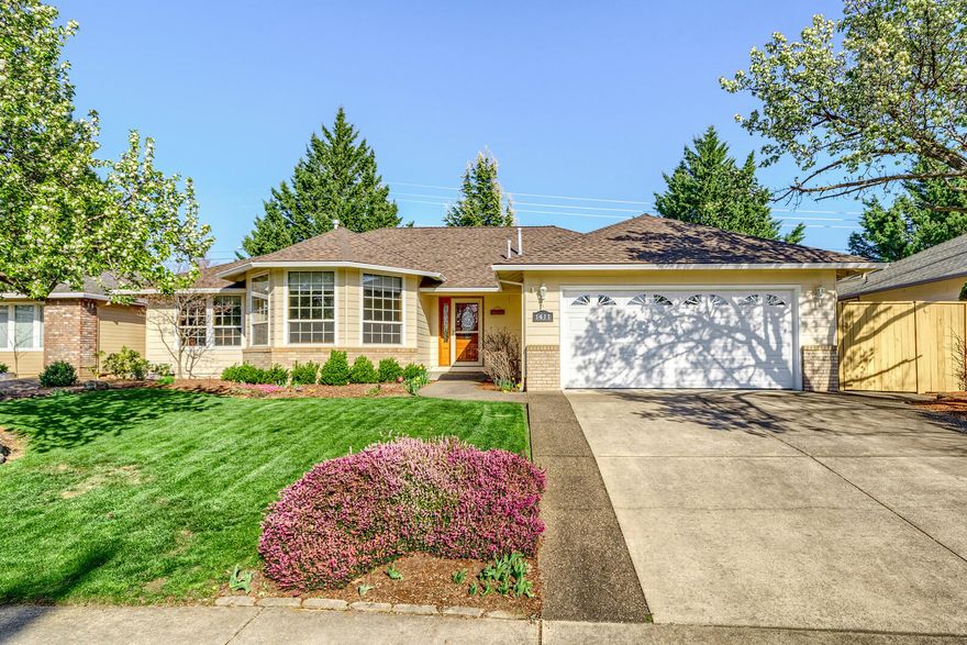 Lovingly maintained & updated single level DeCarlow home, conveniently located in the desirable Larson Creek Estates subdivision.  Ample room to enjoy the generous 2,046sqft featuring 2 separate living areas, gas fireplace w/brick hearth, dining room, breakfast nook, & 3 bedrooms all w/walk-in closets & 2 bathrooms w/new tile floors.  The kitchen will welcome you with newly installed Corian counters, canned lighting, gas cooktop, dbl ovens, new built-in microwave & refrigerator.  Professionally kept mature grounds w/updated sprinkler system, large covered back patio, new rock wall in the front & a garden shed in the back for additional storage.  Newer interior/exterior paint & roof was installed in 2019.  This turn key home includes all appliances.  Don't wait, for this one will be gone quickly!