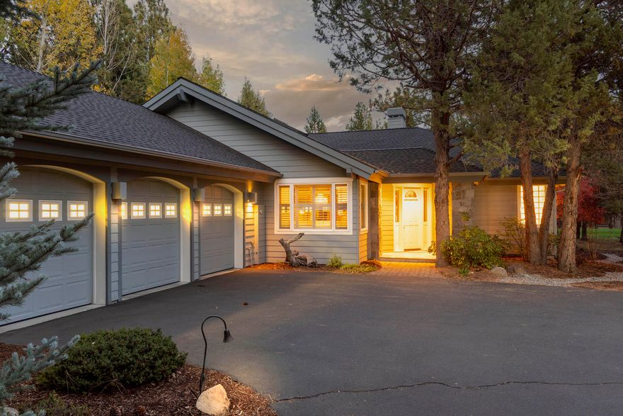 Looking for a single story in Awbrey Glen w/ 3 car garage? Here it is! Awbrey Glen is a Private Gated Golf Community regarded as one of Bend's Best. You don't have to be a member to live & enjoy this Neighborhood. Great Rm has Open Beamed Vaulted Ceilings, ''Heat N Glo'' Fireplace w/ stunning mantel created by Brent McGregor of Sisters, Walls of Glass overlooking the massive wood Deck & 2nd Fairway facing East. Kitchen has Pantry, Eating Area, Breakfast Bar, Granite Counters, Center Island, Cabinets Galore, Instant Hot, ''Dacor'' Double Oven w/ Warming Drawer, ''Samsung'' Refrigerator, ''Dacor'' 5 Burner Gas Cooktop, ''Kitchen Aid'' Microwave & Open to the Great Rm. Master Suite is Opposite Guest Bedrooms allowing Complete Privacy w/ Window Seat, Ceiling Fan, ''His & Hers'' Walk-in Closets, Dual Hand Painted Sinks, Japanese Soaking Tub, Separate Shower & Wonderful Natural Light. Guest Bedrooms are Huge to Accommodate King Sized Beds. And Much, Much More!