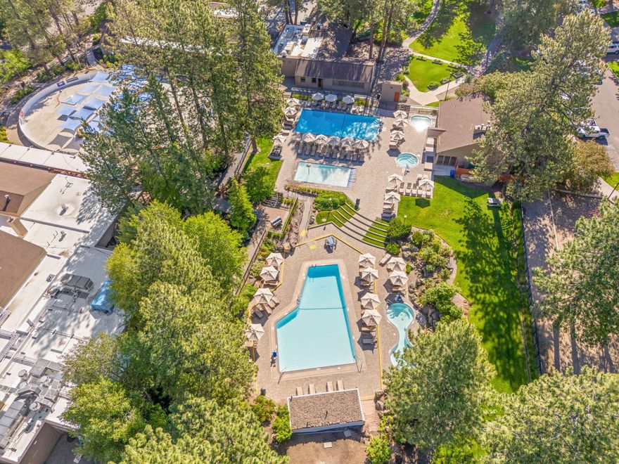 Gorgeous fully furnished and updated ground floor unit at Bend's renowned resort community, Seventh Mountain Resort. This turnkey unit is being sold with everything you need to continue successfully renting out nightly, or use as a second home base camp to year round adventure. The versatile and efficient unit has a queen murphy bed and a separate queen bedroom, plus offers one of the lowest HOA fees in the resort. A wall of windows overlooks the patio above the Deschutes River Canyon where you can walk right out and onto trails leading into the National Forest along the river. The resort draws tourist year round with amenities such as pools, hot tubs, a fitness center, pickle ball, tennis, volleyball, mini golf, disc golf course, ice skating rink, a restaurant/bar and more! Mt Bachelor winter sports, rafting, mountain biking and all that Bend offers are waiting, just minutes from 7th Mountain!