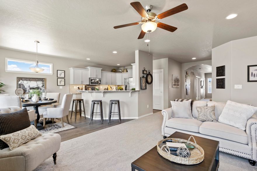 $10,000 SAVINGS FOR A LIMITED TIME ON THIS HOME!  The Hudson floor plan is an efficiently designed, single story floor plan offering both space and comfort.  The open kitchen with expansive counter space is a chef's dream with breakfast bar, plenty of cupboard space and pantry storage including custom stained Huntwood cabinetry, laminate countertops and tiled backsplash.  The breakfast bar in the kitchen opens to the dining area and great room, which includes a gas fireplace.  The main suite includes dual vanity, walk-in closet, soaking tub and walk-in shower. This home is situated in a private setting on a flag lot and includes additional parking spaces, a 3-car garage, covered rear patio!  *Photos of similar home *Estimated completion October/November 2022