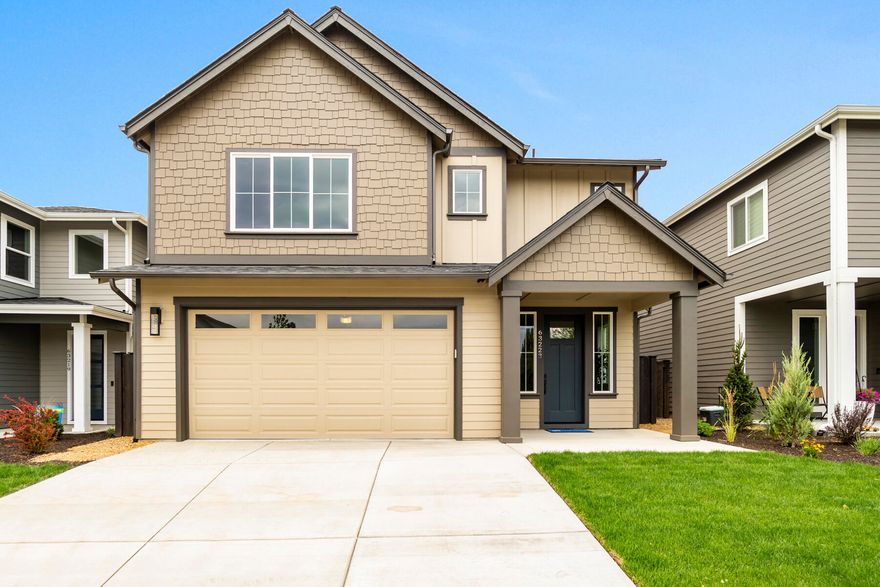 This new home in NW Bend is the perfect fit.  You will fall in love from the hardwood floors, to the quartz countertops, stainless appliances, and carefully designed layout maximizing the use of every inch of space. On the upper level you will find three bedrooms plus a bonus room. The owner's suite is complete with an oversized walk in closet, soaking tub, tile shower and dual vanities.  The homes in North 44 are Earth Advantage certified, and include front and back yard landscape, fencing, a Ring doorbell, Nest thermostat, 220 plug for an electric car and air conditioning.