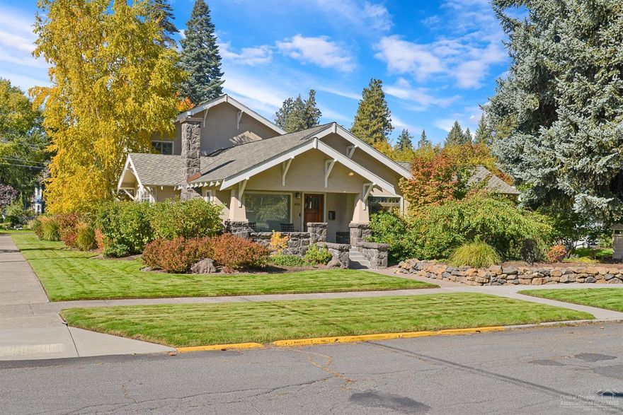 Truly remarkable Craftsman home in Bend's Historical District. From the moment you enter the front door you get the feeling You're Finally Home. All bedrooms are generous in size, with updated bathrooms, including a private guest suite. Master Suite is incredible with a huge luxury bathroom. Open gourmet kitchen with custom built-ins. Home is surrounded in natural light, with solid wood window framing, box beams and beautiful built-ins, a Craftsman dream with stained-glass inserts. Only a three minute walk to Drake Park and five minute walk to the Tower Theatre in Downtown Bend. A must see!