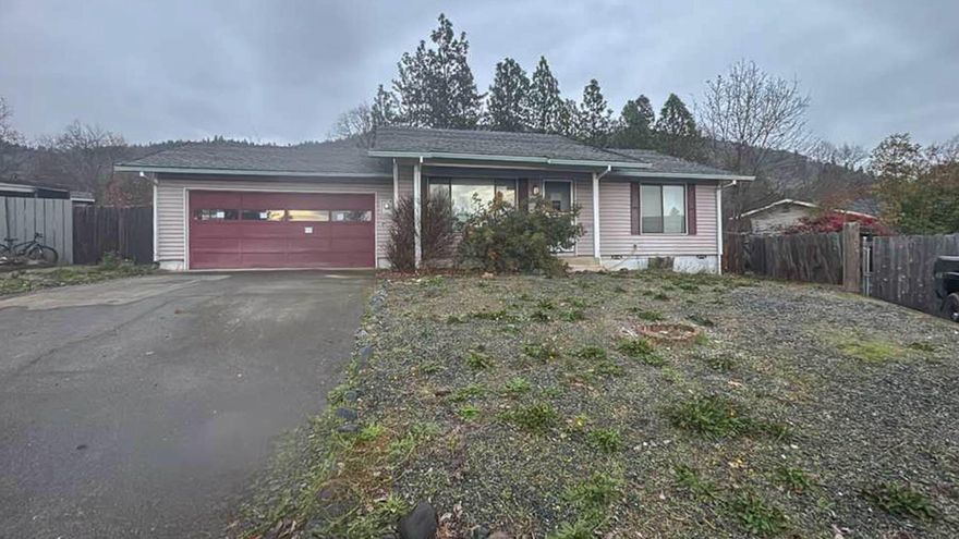 Two bedroom, one bath home available now in Grants Pass! All remaining kitchen appliances included. Covered patio and tool shed in the back yard. Dual sinks in bathroom. Two-car garage. This could be the place you've been looking to call home, call today to find out more or to schedule a showing!