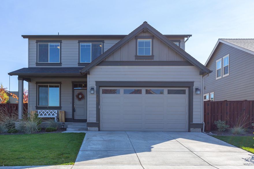 This Pahlisch built home is located in the desirable neighborhood of Ochoco Pointe, surrounded by green space, paved trails, pavilion, park, basketball court and private community pool.  Enter the home to a small office to your left, then to an open great room with a gas lit fireplace, high ceilings and lots of windows that lead you to the covered patio that makes for a nice backyard experience.  Spacious kitchen with quartz counters, stainless appliances and large pantry.   Upstairs are 3 bedrooms plus a bonus room and laundry room.  The master suite takes in some nice views and has a massive closet. Enjoy dual vanity sinks and large soaking tub.  This is a comfortable home in a great location.