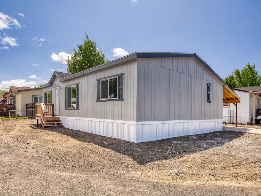 Don't miss this opportunity to own a BRAND NEW home in Klamath Falls' finest manufactured housing community. This 2024 Fleetwood has 3 bedrooms, 2 bathrooms and 1,173 square feet. There is a walk-in closet in the primary bedroom along with ensuite bath. Open concept living room, kitchen, and dining room. There is a separate laundry area near the back door. New Whirlpool appliances including fridge, oven, and dishwasher. The home is modern with a grey and white color scheme. All new carpet and LVP flooring. The park offers a community recreation area, secure R.V. storage, onsite manager, and park office. House pets allowed with managers approval. Feel free to check out the park website for more info on the park.