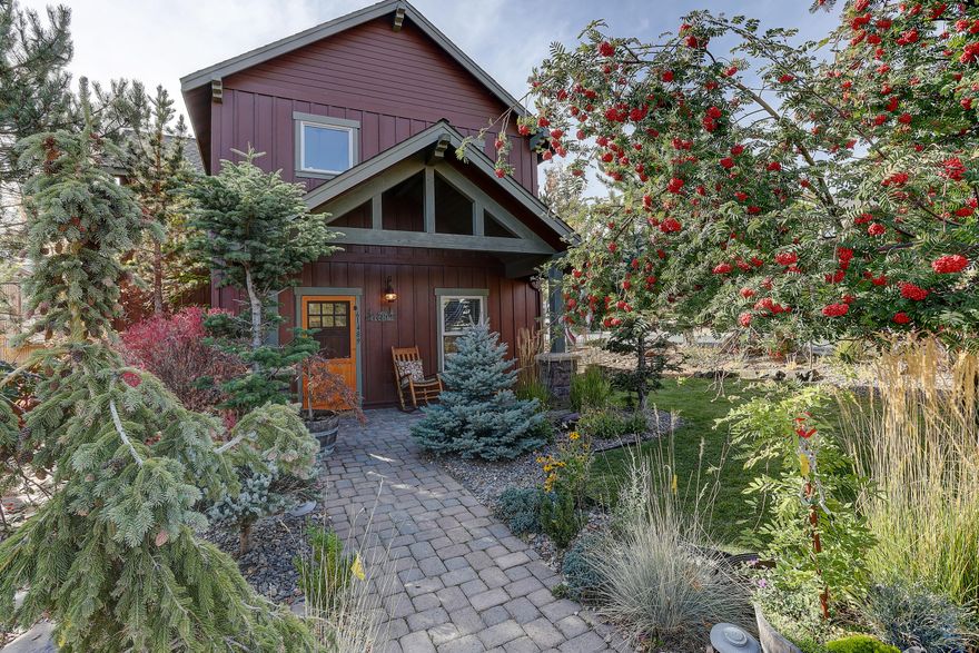 Charming covered paver porch welcomes you to a Northwest style home situated on a corner lot in the quaint neighborhood of Sagewood. Step inside to a separated den, office or 3rd bedroom, full bath on main floor, along with central living area embracing an inviting and secluded patio. A lovely gas fireplace and hardwood flooring warm the home. Oversized utility and double car garage are easily accessible from the kitchen. Master suite is quietly tucked away upstairs, as well as a second bedroom with full on-suite bathroom. Outdoor areas afford opportunities for gathering and gardening. Wonderfully located on Bend's west side, central to all recreation and community amenities.