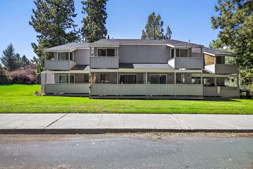 Desirable Old Mill/Deschutes River Trail location! This four-plex offers strong rental appeal on a quiet street close to shopping, dining, and recreation. Three townhome-style units feature 2BR/1.5BA with bedrooms and full bath upstairs; the main level includes a half bath, laundry hookups, and a cozy gas fireplace. The fourth unit provides a 3BR layout for added rental flexibility. Each unit has private entry, multiple decks, and off-street parking. Excellent opportunity for investors or owner-occupants—live in one and rent the others, or add to your portfolio in a high-demand Bend corridor.