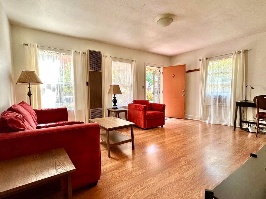 Charming multiplex super close to downtown Ashland with excellent income, lots of off street parking and mature trees. The two units in front have great craftsman-style curb appeal with covered painted concrete porches. Both front units have 805 sqft, 1 bedroom, 1 bathroom, large laundry room with sink, open great room with kitchen, dining room and living room, laminate wood & vinyl flooring, vinyl windows. Kitchens have laminate countertops, pantry, gas range, breakfast bar, and lots of cabinets. The dining rooms have a lovely original built-in hutch. The studio in the back has a covered front patio, kitchenette, vaulted ceilings, and access to a fenced back yard. Storage shed and appliances included. Separate electric and water meters. Off-street parking for 3+ cars off of alleyway in the back plus lots of room for on-street parking in the front on Helman Street. Concrete pathways and lawn space around the property. Currently leased by OSF.