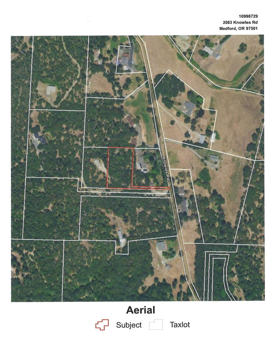 1.30 acres just outside of Jacksonville! Close to great Southern Oregon wineries. Great views of the City & Roxy Ann. Bare land no well or septic. Buyer to do Due Diligence with regards to development. In an area of nice homes. Neighboring property is also listed for sale 2091 Knowles Rd.