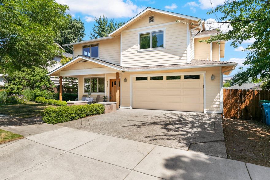 This magnificent property boasts a range of custom features—a perfect blend of elegance & functionality. Situated in the highly sought-after Bellview school district, this home provides an excellent opportunity to settle down in a prime location. With 5 bedrooms, it offers ample space for both relaxation, entertainment or working from home.  You'll be captivated by the warmth of the solid hardwood floors, hemlock doors, slate fireplace—craftsmanship is showcased throughout. The gourmet kitchen is wrapped in by a custom glass tile backsplash, equipped with top-of-the-line appliances, custom cherry cabinetry, and a large center island w/prep sink. Adjacent is a ''dry bar room'' plus an expansive walk-in pantry. The luxurious primary suite is a private retreat w/wool carpets, walk-in closet & attached balcony capturing views of Grizzly Peak—complete w/a spa-like en-suite bathroom & steam shower. Front patio, private backyard, mature landscapeing & herb gardening beds.