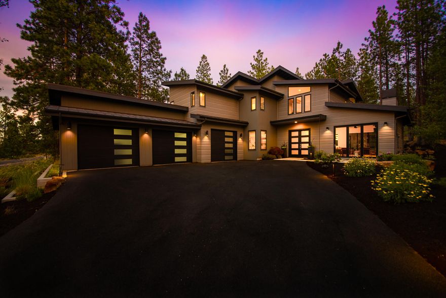 Enjoy Tetherow's resort amenities with your golf or social membership, included with the purchase of this beautiful home. Functional simplicity throughout with an elegant great room, soaring ceilings and an abundance of natural light. A backyard sanctuary with dramatic water feature is yours to enjoy while kids play on the lawn. White oak hardwood floors and African mahogany doors throughout the main level. In the kitchen you will find a large island, quartz countertops, a JennAir 6 burner range, and an XL side by side fridge/freezer. The spacious great room enjoys a gas fireplace tiled to the ceiling. An opulent master suite on the main level boasts a big walk in closet, and access to the backyard hot tub. Also on the main level you will find an office, and laundry room. Upstairs is a large bonus room with custom cabinetry, a jr. suite with an attached luxurious bathroom, 2 additional roomy bedrooms, and another large bathroom with fine finishes. It's time to call Tetherow your home.