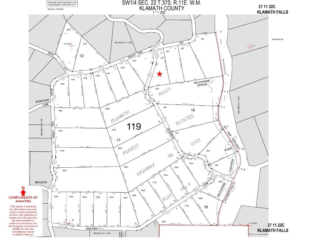 Klamath Falls Forest Estates -Hwy 66 Unit -Plat No. 1 - Land