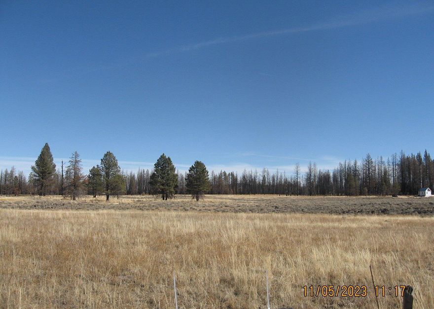 This 9.86-acre lot is just off Bull Pine Road. Zoned R5 you'll have no issues getting a residential building permit and it's a great place for your rural retreat! Solitude, peace, quiet and great views too!  The Klamath Falls Forest Estates Sycan Unit was in the middle of the 2021 Bootleg Fire. This lot is mostly level and is approx.. 20% treed. Unfortunately,it appears that 80-90% of the trees were damaged by the fire. Since this lot is mostly open and meadow, you can see forever! Perfect for your ATVs. Access may be seasonal depending upon what the winter brings. 4-wheel drive and good maps are a must to view this property!