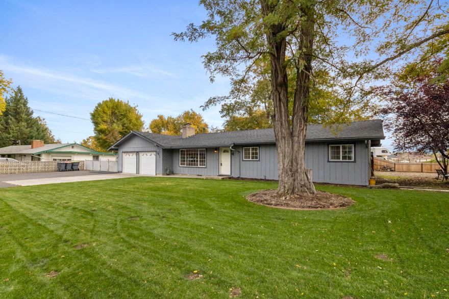 Location, Location, Location! Don't miss this one! Turn-key single-level home on a spacious .53-acre lot in a desirable Central Point neighborhood. This 3-bed, 2-bath, 1,370 sq ft home features brand-new stainless steel appliances (less than a year old), newer carpet, and security cameras. Enjoy beautifully maintained front and back lawns with in-ground sprinklers on a timer, a fully fenced yard, and great outdoor amenities including an above-ground pool and jacuzzi—both included. Property offers a powered work shed, RV parking with dump and power hookups, plus a garage with compressor and hook-up. Peaceful established area just minutes to downtown Central Point, schools, and shopping. Truly move-in ready and well cared for. Select photos are virtually staged to show potential layout and furniture placement.