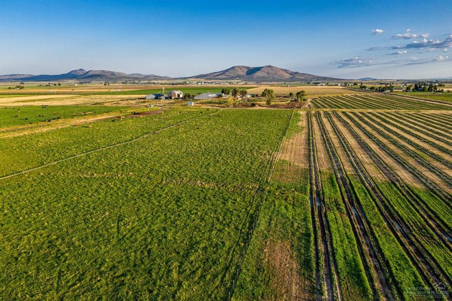 Pono Farm is a highly productive 143 acre farm which produces certified organic hemp and Wagyu beef, all while having breathtaking Cascade mountain views from Mount Bachelor to Mount Hood. This property includes 123 acres of irrigation rights with 120 acres of certified organic soil, and currently utilizes 40 acres for hemp production. Includes a main, ranch style 4 bed, 2 bath home, as well as a 3 bed, 2 bath manufactured home on site. Historically this farm has raised organic Wagyu beef, hogs, and chickens, and the hemp grown produces 11% to 15% CBD with a well rounded production of other valuable components such as a Terpene profile of Farnesene, Mycene, Caryophyliene and Pinene. Property is well-appointed with several agricultural and storage buildings, vet/med building, barn, cellars, and more. 30,000 + hemp plants to be negotiated with sale. New roof on main ranch house.