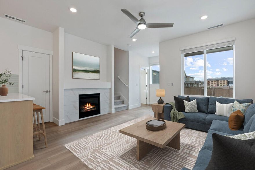 Easton homesite #118 - MOVE IN READY - introducing the new 1,450 sq ft Parkside floor plan on Lot 118, recently completed. This well designed townhome is rafted for modern, easy living. Features include quartz countertops, luxury vinyl plank flooring, a gas fireplace, tile backsplash in the kitchen and baths, tankless water heater, air conditioning, fenced side yard, and side patio. Enjoy effortless upkeep with HOA-maintained front yard. All appliances are included — stainless steel range, dishwasher and microwave PLUS refrigerator, washer, dryer, and window coverings. Located in Easton, a thoughtfully designed SE Bend community offering green spaces, swimming pools, a gym, and more. Live where convenience meets comfort in one of Bend's most exciting new neighborhoods. Photos of actual home virtually staged.   Buyer bonus available when using builder's preferred Lender.  See site agent for details.