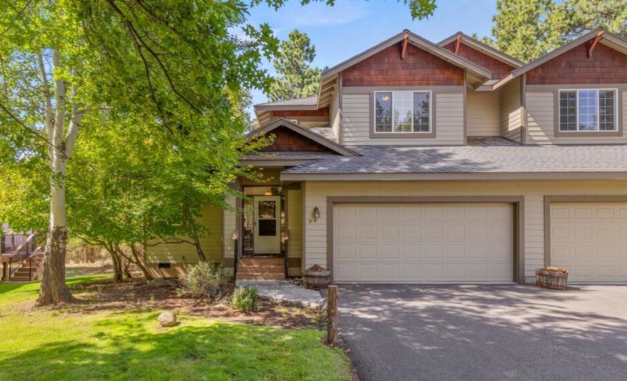 GREAT PRICE AND LOCATION - DUPLEX TOWNHOME WITH GARAGE AT THE RUNNING Y RESORT!  Painted cabinets and some contemporary curated accessories add a modern feel to this 3 bedroom, 3.5 bath home.  Features include wood flooring, gas fireplace and granite surfaces in the kitchen.  Looking for easy access?  The level driveway and minimal steps offer the answer.  The HOA maintains the snow removal, roof replacement, landscaping, some insurance, garbage receptacle, gutter cleaning and front and rear decks. Enjoy the views from the southwestern facing deck - just a short walk to the Sports and Fitness Center, restaurants, shops and market. Amenities on site include the only Arnold Palmer designed golf course in Oregon, pickleball and tennis courts, bocci ball court, playground, miles of walking trails and an ice rink. Priced to sell! Seller to give buyer $3,000.00 credit for new carpet.