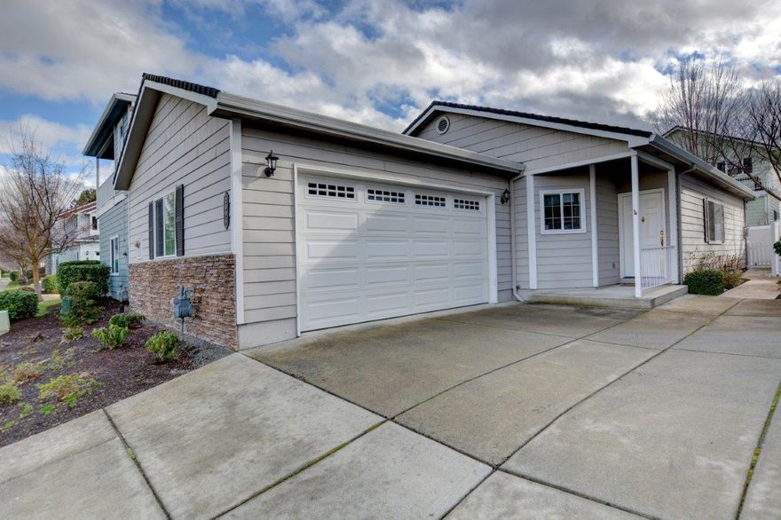 Sweet little home in a great location close to shopping and the YMCA. Nice open floor plan with gas fireplace and a great kitchen with breakfast bar. Cozy patio with a retractable awning in the small fenced backyard. Perfect starter home, vacation home or for the downsizing retiree. Two car garage rounds out the features. The seller is going to have the outside painted and per the association it has to be done by April. Seller is willing to let buyer pick the color if we have a sale before he starts the process. All appliances, butcher block island, bar stools, and freezer in the garage are included in the sale. This one is ready to go.