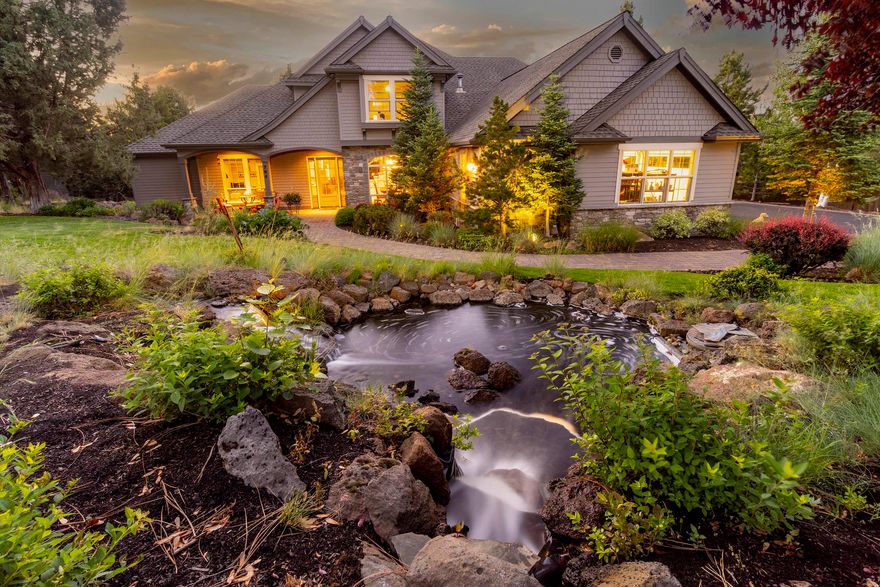 Beautiful Custom Built home situated on a breathtaking fully landscaped lot.  Great Room with Volume Ceilings, ''Heat N Glo'' Fireplace, Built-in Cherry Cabinets & Surround Sound System.  Gourmet Kitchen has ''Viking'' 6 Burner Stove, ''Kitchen Aid'' Built-in Refrigerator, Huge Kitchen Island with Prep Sink, Walk-in Pantry, Glorious Cherry Cabinets & Under Counter Lighting.  Formal Dining Room with wonderful detailed Ceiling & Butlers Pantry. Main Level Master Suite has Organized Walk-in Closet with Built-in Drawers, See-thru Fireplace to Bath, Dual Vanities & ''Jacuzzi'' Soaking Tub with Separate Shower.  Main Level Office with Beautiful Built-in Cherry Cabinets.  Guest Bedrooms are upstairs with Flex Room that easily can be 4th Bedroom.   Enjoy Outdoor Entertaining on your Pavered Patio & Enjoy the Lush Landscaping.  Minutes to Sawyer Park with a great trail system to downtown.  And much, much more!