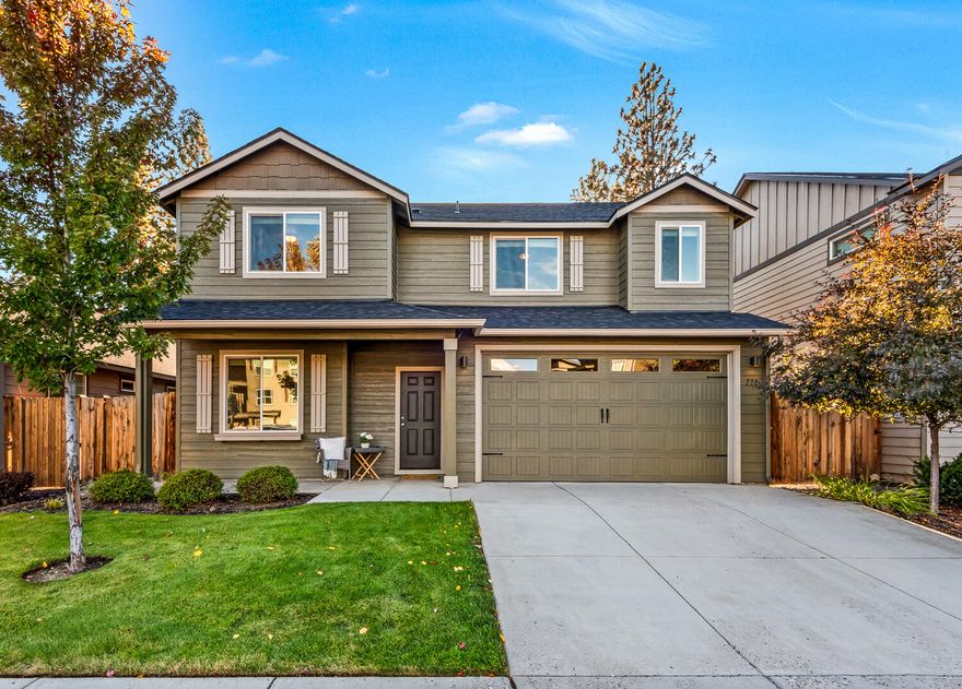 A rare blend of location, comfort, and outdoor living! This beautifully maintained 4-bedroom, 2.5-bath home sits in one of Sisters' most convenient neighborhoods, close to schools, shops, and parks. The open main level features a bright kitchen with stainless steel appliances, breakfast bar, pantry, and soft-close cabinetry. The inviting living room offers a gas fireplace and built-ins, while the French-doored office with closet doubles as a 5th bedroom. Upstairs, the primary suite includes a walk-in closet, soaking tub, tiled shower, and dual vanity. Enjoy luxury vinyl plank flooring, and fresh carpet throughout. Step outside to your private, Fully Fenced landscaped backyard with a sprinkler system, gas BBQ line, and covered patio — perfect for entertaining or relaxing in the fresh Central Oregon air Deep two-car garage with new epoxy floors; HOA maintains front yard and snow removal. Move-in ready!