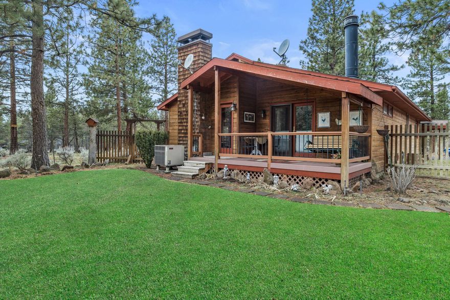 Absolutely beautiful tree lined property just minutes to the quaint town of Sisters. Lovely single level 2 bedroom 2 bath home with detached shop, tool sheds, loafing shed and pop up green house. This very well maintained 4.69 acre property shows pride of ownership throughout and has something for everyone. Interior is very cozy with built in wood stove insert and open floor plan through the kitchen. Large main bedroom with en suite attached and access to the side deck and landscaped yard. With an incredible entertainers back deck, yard, water feature and gazebo come see if this is the dream home for you!