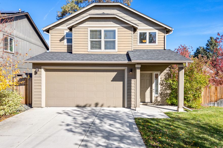 Beautiful home situated on a large fenced corner lot in the heart of Bend. Close to shopping, the Old Mill, and more. This 3-bedroom, 2.5-bath home offers a spacious open-living concept with modern comforts throughout. The kitchen features sleek stainless-steel appliances, pantry, and plenty of solid surface counter space. The great kitchen opens alongside a dining area and the warm living room with a cozy gas fireplace. Large primary bedroom with dual vanity and walk-in closet. Step outside to a large extended cement patio — a portion of it covered and lighted — perfect for grilling, a firepit, or there's even room for a hot tub to complete your private retreat.  With easy access to all that Bend has to offer, this is a great property to relish year-round enjoyment of Central Oregon's outdoor beauty and a must-see home!