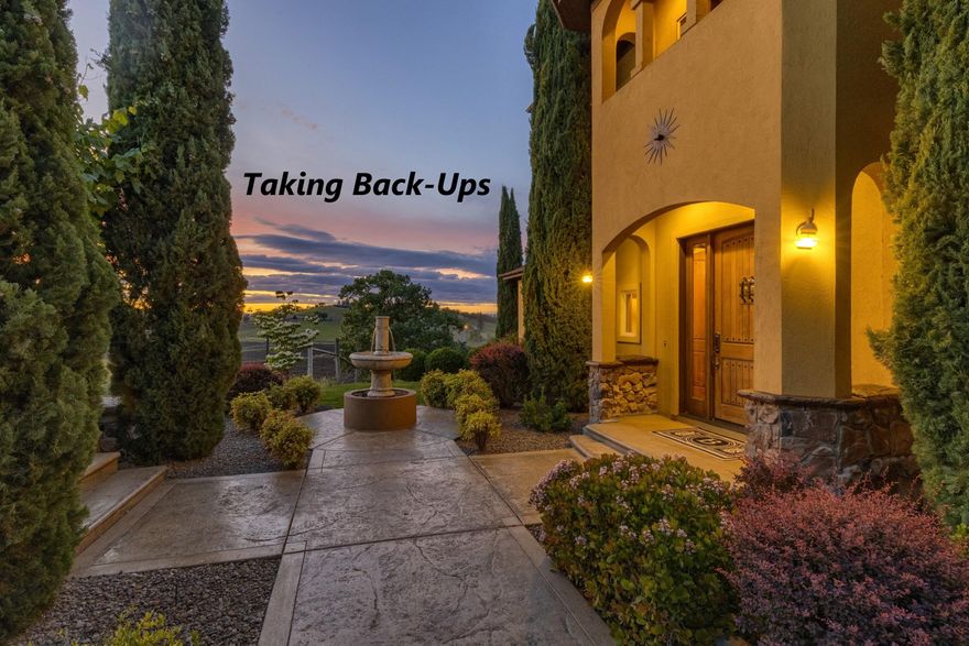 Come home to your own Tuscan style Villa Del Sole!  Enjoy valley, hills, and city lights views. Neighboring high-end homes, orchards, wineries, close to restaurants, shopping, services. Centered minutes to Ashland, Medford, and Jacksonville.  Front entry into an elegant foyer, next to the grand staircase, great rm has 20ft cedar ceilings w/custom two-story windows, a gorgeous formal dining room w/FP + a custom cherry buffet; relaxin your personal library. Kitchen w/island,2 ovens, beautiful granite counters. High-end features grace thru this majestic home. The home has the main floor Primary ensuite bedroom with a lighted tray ceiling, a private balcony, and a lavish spa bath. The 2nd level has an exquisite study room, 2 bedrooms with one full bath, a sitting area w/a Romeo/Juliet balcony, coffered ceilings. The lower level is an entertainers dream w/ 2 activity rms, full wet bar +ensuite 4th bedroom. Inground pool, shower, sauna, propane firepit.  2 car gar  + a large finished RV bar