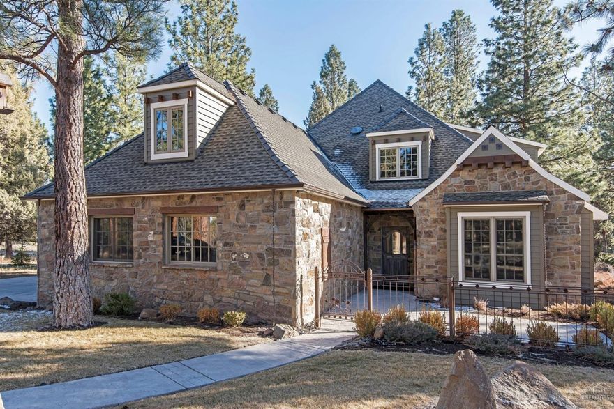 French Country Beauty on the 18th Fairway at Aspen Lakes Golf Course just outside the lovely town of Sisters, Oregon. Attention to detail-this beautiful home has it all-gourmet kitchen, large master bedroom & bathroom on main floor, beautiful office w/fireplace, wood burning fireplace in great room, powder room. 3 large bedrooms and 2 baths upstairs and a large Bonus Room w/wet bar. Club House, Restaurant, Pool & Pool House, Tennis & Basketball courts & golf course are all part of this special development.