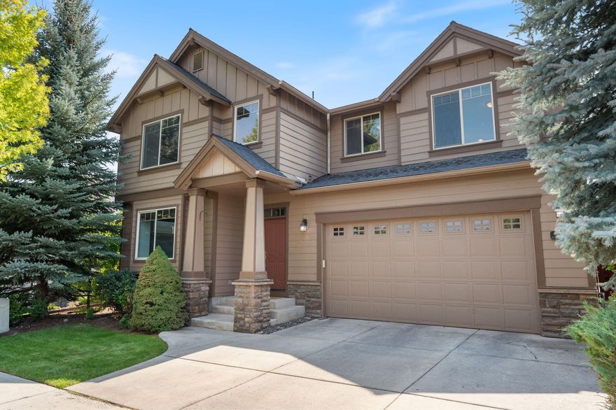 Come see this spacious Craftsman home in Ochoco Point!  Walk into a wonderful open living space with large vaulted ceilings and beautiful floor to ceiling windows.  The home features 4 bedrooms, 3 bathrooms and a large bonus room, giving you all the room needed.  The garage is oversized with extra space and storage.  Enter the kitchen to a big island and stainless steel appliances.  The living room has a warm and cozy gas fireplace and vaulted ceilings.  Sit and relax in your back yard that is complete with a paver patio and large pergola.   This home truly has it all!  HOA includes pool, park and front yard maintenance.