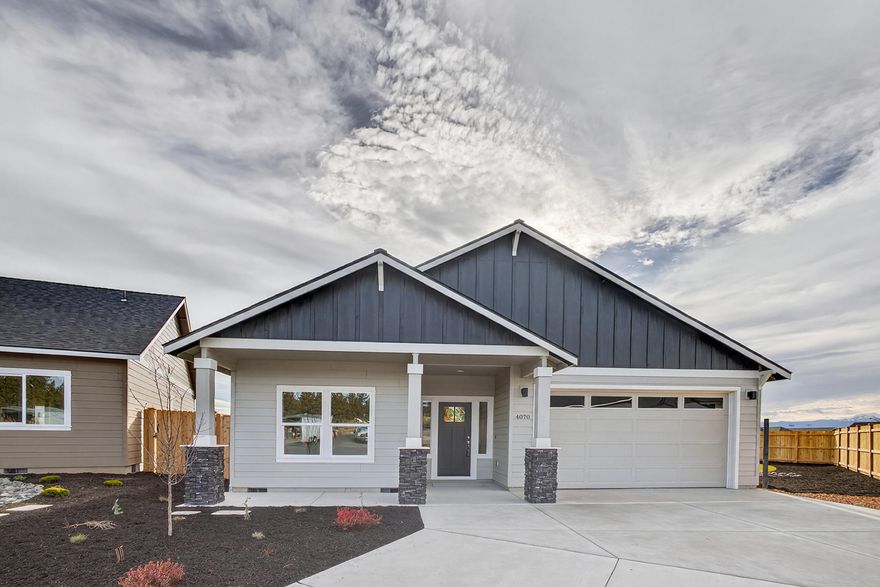 Mountain views & large side yard for rec vehicles- under construction! Lot 45 features the Juniper w/ open floorplan w/ vaulted ceiling & covered back patio w/ views. Upgraded finishes include quartz counters thru-out, A/C, tankless water heater, landscaped front & backyard w/ fencing & sprinklers. Primary bdrm features walk-in closet & full bath w/ double vanity & tile shower. Entertain in your kitchen w/ SS appliances, soft-close cabinets, full-height tile backsplash opening to light & bright great room w/ large windows, decorative gas fireplace & slider to covered backyard patio. Durable laminate plank flooring thru-out w/ carpeted bdrms. Laundry/utility room too. Owen Ridge is a new SW Redmond neighborhood within blocks of coffee shop, gelato, brewery restaurant, schools & short distance to golf, airport, shopping & on the Bend side of town Floorplan & rendering subject to change. Est. completion 2/20.Pro photos coming soon. Google Maps takes you to wrong location - see directions