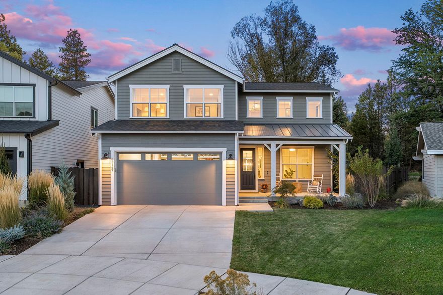 Tucked away just a half mile from Riley Ranch Nature Preserve this sunlit 5-bedroom+ home offers west-side luxury living where nature meets convenience. Built in 2023 to Earth Advantage Green standards and thoughtfully designed, it features a flexible open floor plan and an oversized garage. The home's six qualifying bedrooms include an oversized bonus room, a roomy ground floor office, and a spacious master suite built for comfort with all the touches. Airy and inviting, the living, dining and kitchen areas enjoy abundant natural light and tasteful finishes.  Then step outside into the ¼ acre private yard with covered patio and pre-wired hot tub pad, bordering a serene irrigation canal with forested views—no rear neighbors in sight.  With Costco and north-end shopping, Tumalo State Park and the Deschutes River all within two miles, and close to schools and downtown, this home effortlessly blends peaceful country living with in-town practicality. Seller is a licensed OR Realtor.