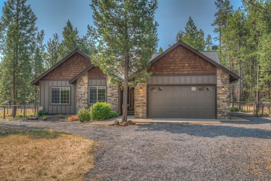 Oregon Water Wonderland upgraded single level home. Enjoy the peaceful .46 acre lot with a spacious covered back patio, firepit and peaceful pine tress. Close to the community marina w/boat launch and Deschutes River access. Home features stainless appliances, hardwood floors, heat pump, new wood stove, granite countertops, stone accents & more! Property is fully fenced front and back, has RV parking, and a custom shed/studio for storage or hobby use.