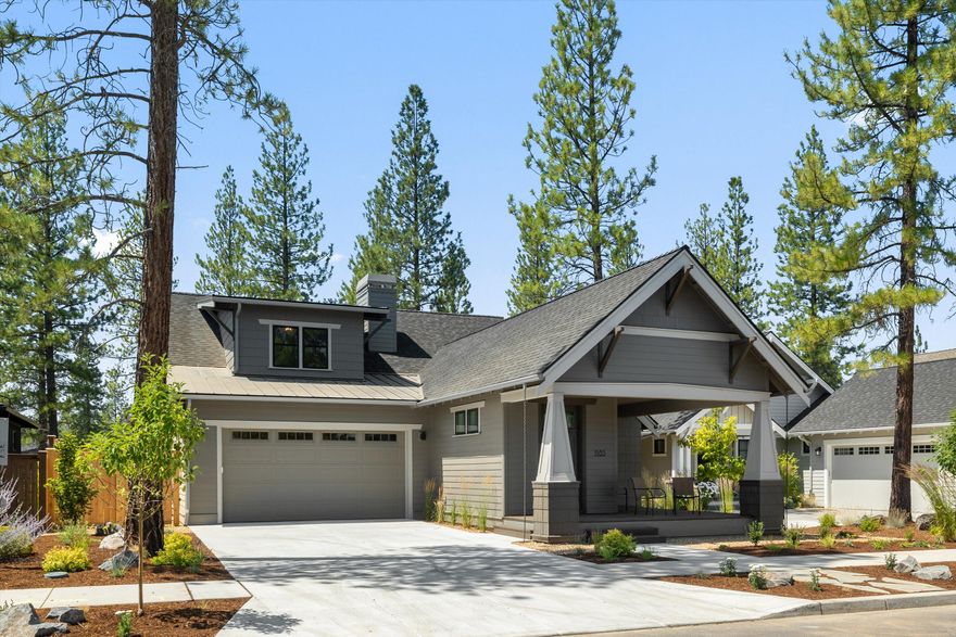 Beautiful newly completed home in Bend's most sought after neighborhood, Discovery West. This Craftsman Style beauty built by Award-Winning Builder: B&C Building LLC. Light & bright home features Primary Bedroom & large office/4th bedroom on main floor. Primary bedroom has a glass door that opens to a covered patio. Home is sited on a 7917 sq ft lot affording a large fenced yard that backs up to green space for additional privacy, natural gas fire pit. Primary bathroom has heated 
tile floors, dual vanity & huge tiled shower w/ multiple shower heads; large walk-in closet. Island kitchen with slab quartz counters, Professional Stainless Steel Appliances & custom cabinets with
uppers up to the 9' ceilings. Great room concept floorplan: natural gas fireplace with custom built-ins on each side. Upstairs 2 large bedrooms, full bathroom, generous flex-space & huge additional storage. 2 car garage features enough space for all of your recreational equipment, w/ custom storage & epoxy floo