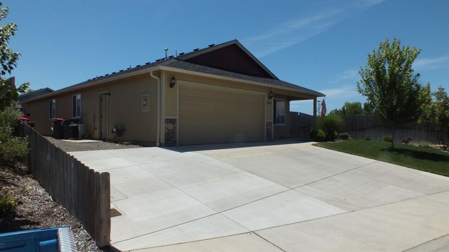 Pristine 3 year old home better than new. Landscaping and sprinklers all newer. Granite in Kitchen and both bath rooms. Vaulted ceilings with double fans in great room, plant shelves through out home. Kitchen has gas stove/oven, refrigerator included.quiet neighborhood, RV Parking, Large 8x12 storage shed.Public garden area for whole neighborhood across the street.This is a darling home and you will enjoy viewing this home.